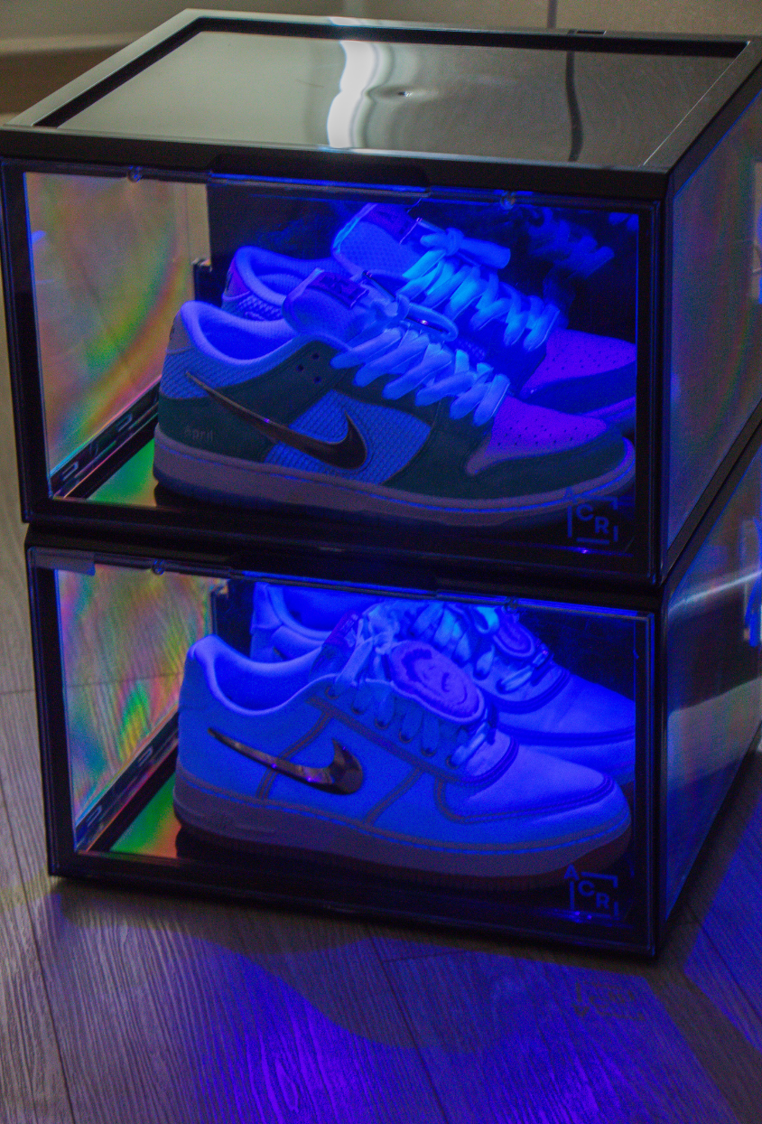 Caja Organizadora de Zapatos LED – Sneaker Box Acrílica con Control por Voz x2