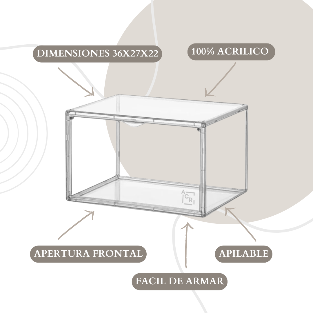 Caja organizadora de zapatos transparente apilable – Para zapatillas y accesorios