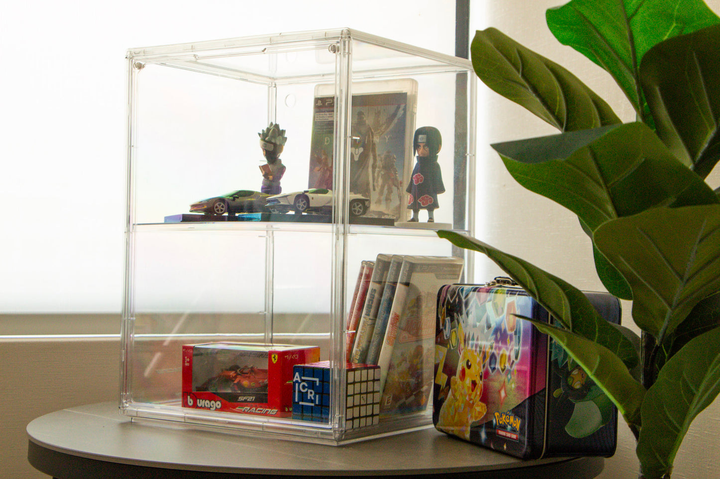 Vitrina Acrílica para Figuras x2 – 1 Piso Removible, Ideal para Funkos y Colecciones