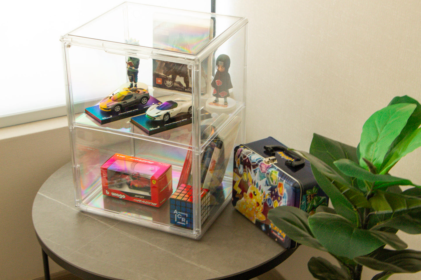 Vitrina Acrílica para Figuras x2 – 1 Piso Removible, Ideal para Funkos y Colecciones