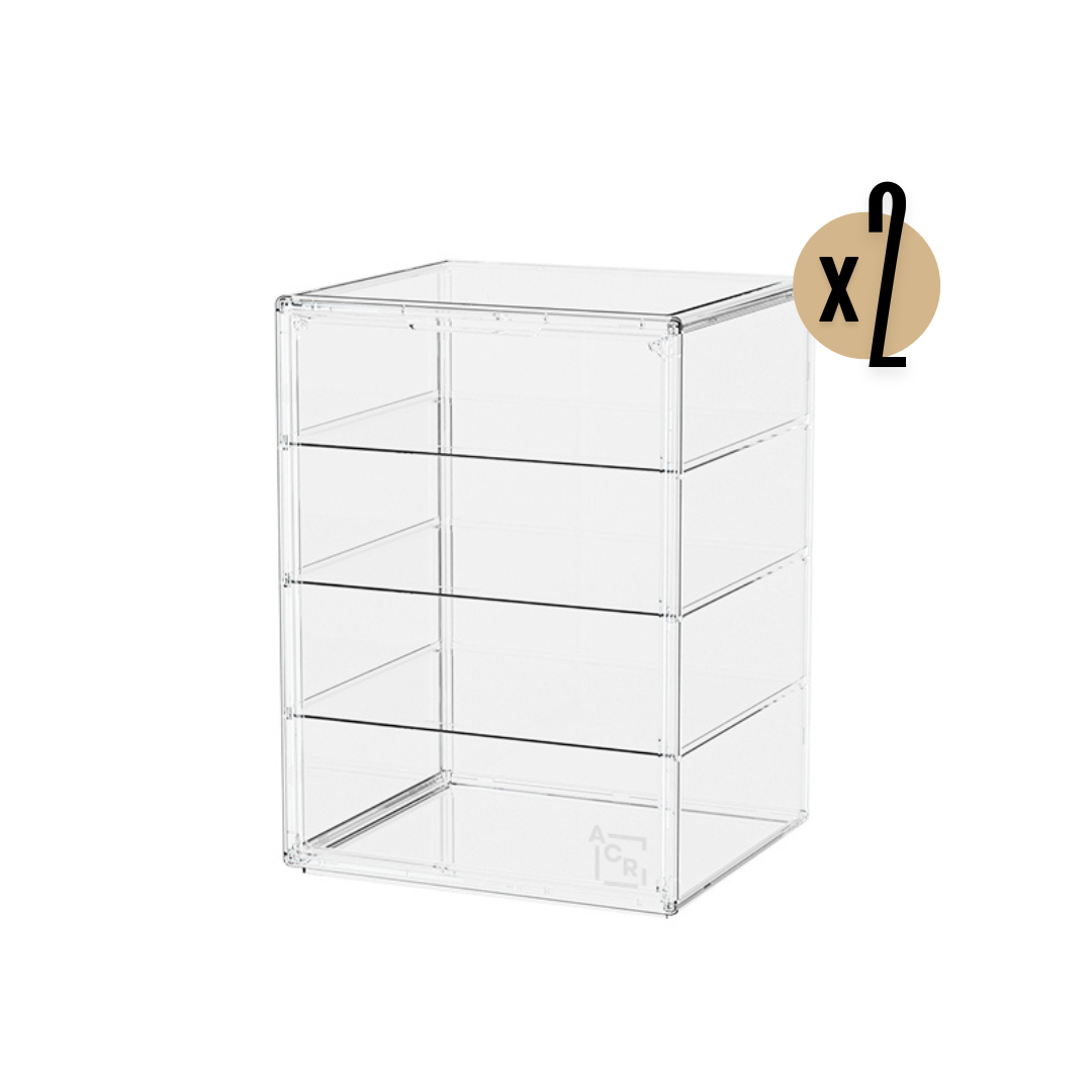 Vitrina Acrílica para Figuras – 3 Pisos Removibles, Apilable y Modular x2