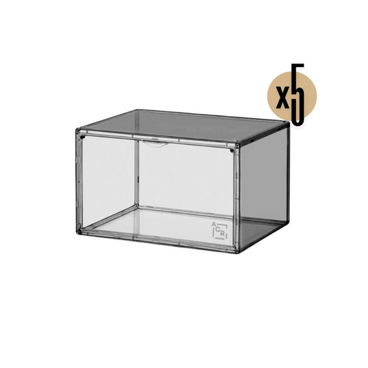 Caja organizadora de zapatos negra apilable Set 5 – Para zapatillas y accesorios