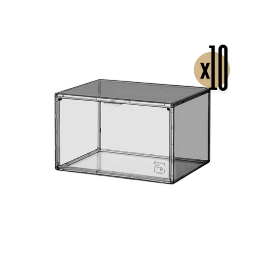 Caja organizadora de zapatos negra apilable Set 10 – Para zapatillas y accesorios