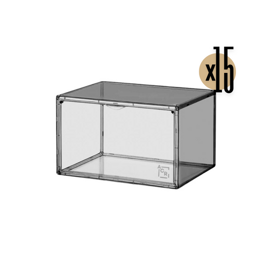 Caja organizadora de zapatos negra apilable Set 15 – Para zapatillas y accesorios
