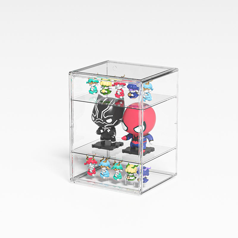 Vitrina Acrílica para Figuras – 3 Pisos Removibles, Apilable y Modular