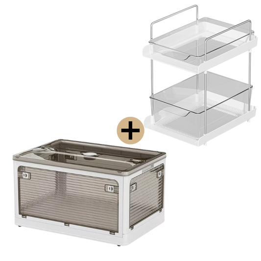 Set Organización Total M: Caja Organizadora (M) + Organizador 2 Pisos