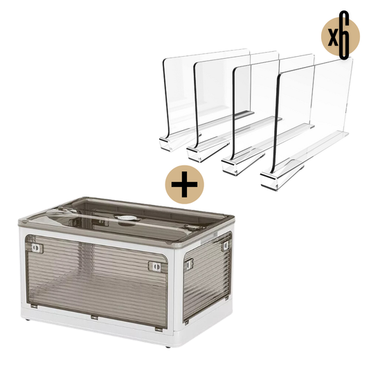 Set Closet Pro M: Caja Organizadora (M) + Separadores Acrílicos (6 unidades)