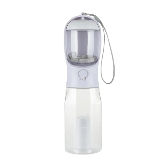 Botella 3 en 1 para Mascotas: Agua, Comida y Dispensador de Bolsas