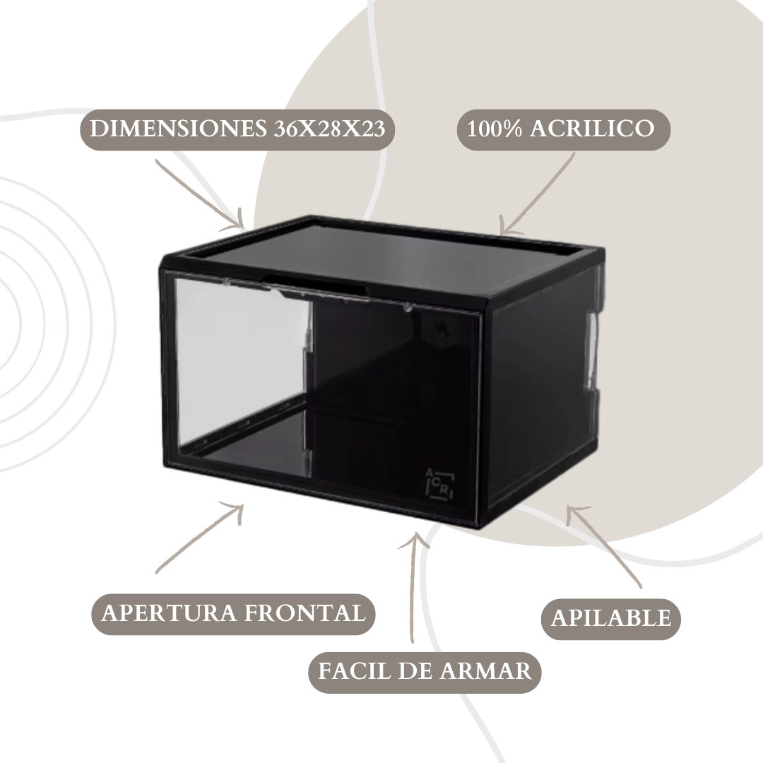 Caja Organizadora de Zapatos LED – Sneaker Box Acrílica con Control por Voz