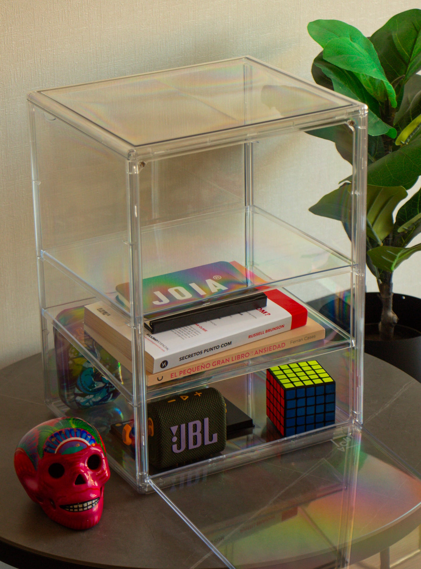 Vitrina Acrílica para Figuras – 3 Pisos Removibles, Apilable y Modular