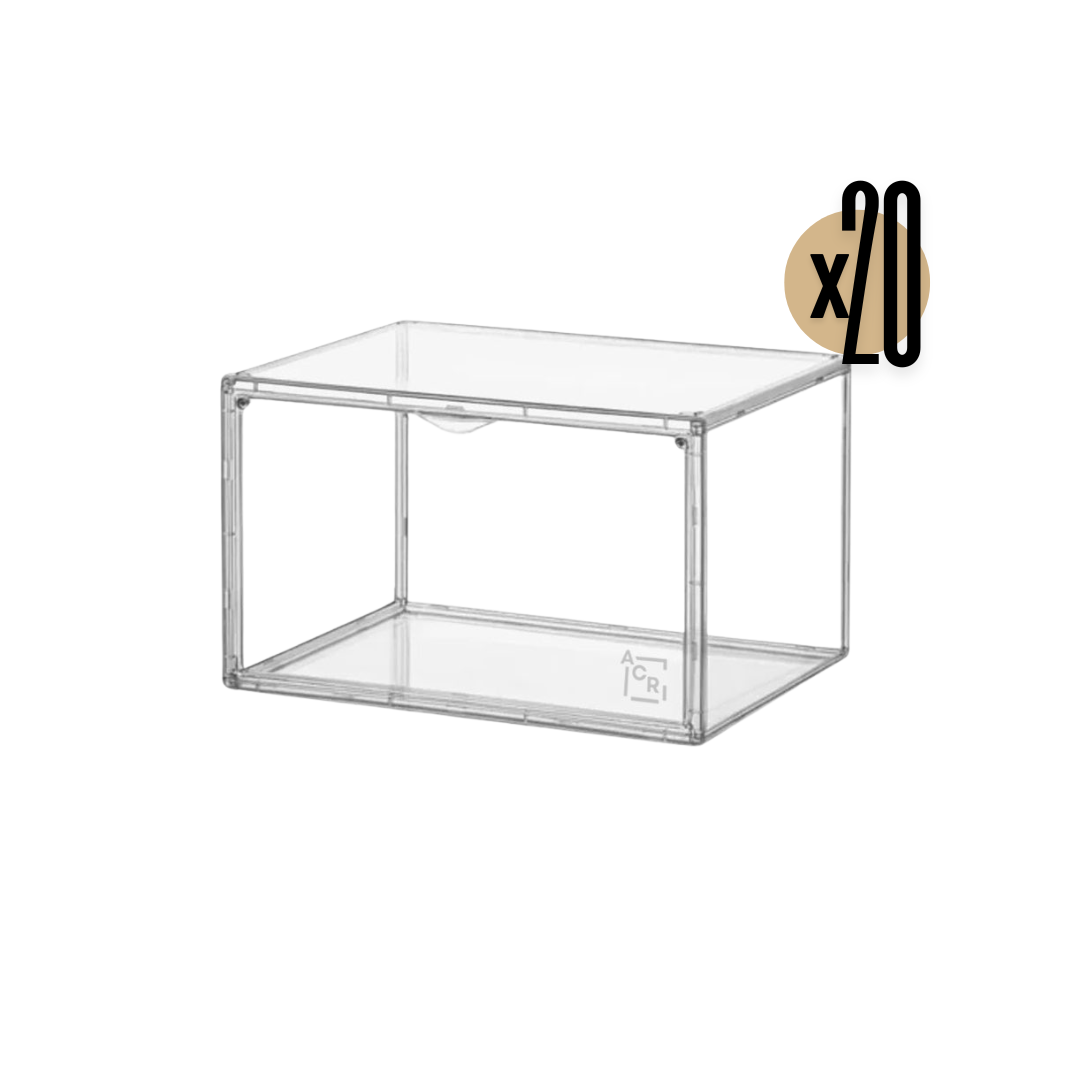 Pack 20 cajas organizadoras de zapatos y zapatillas transparentes apilables