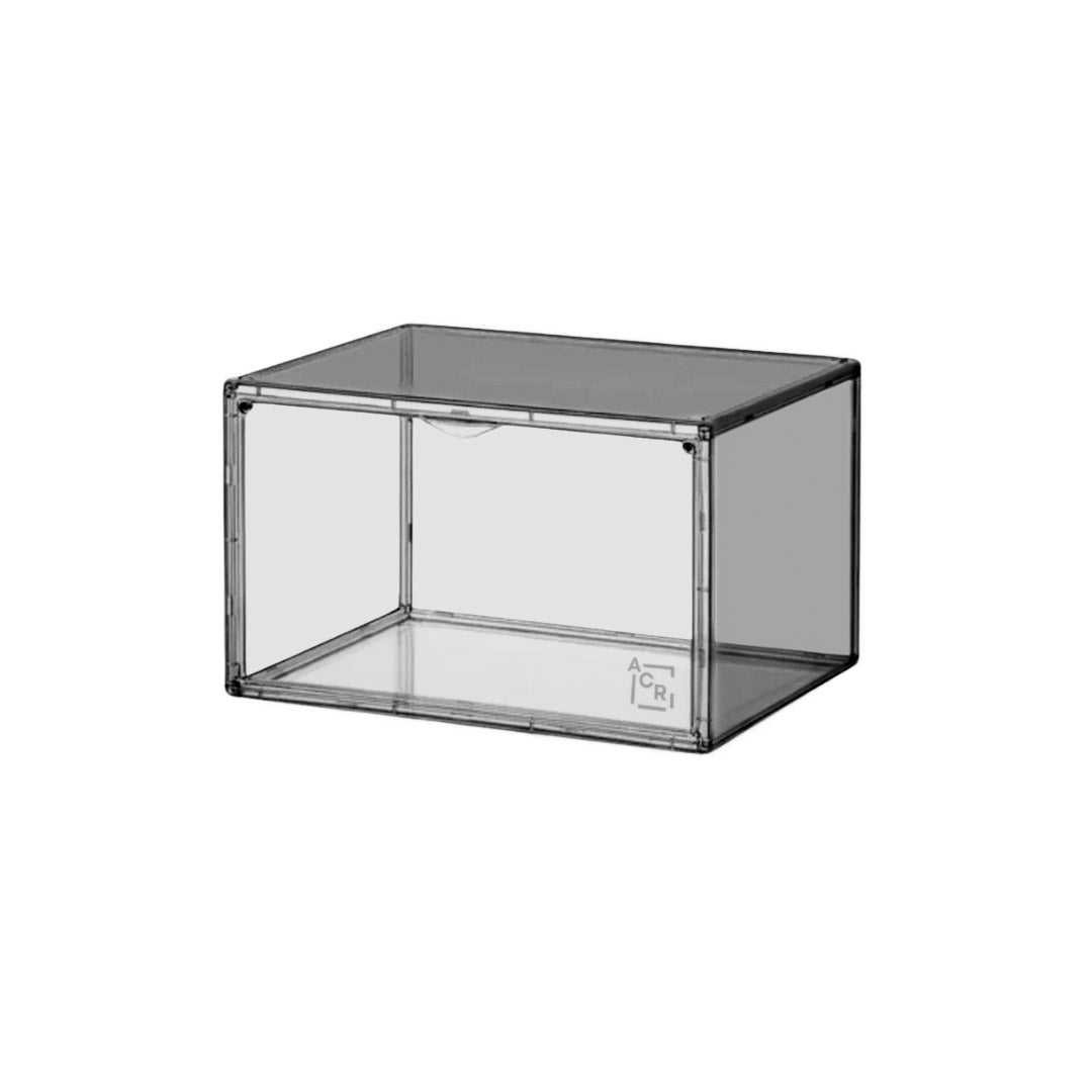 Caja organizadora de zapatos y zapatillas smoke grey apilable